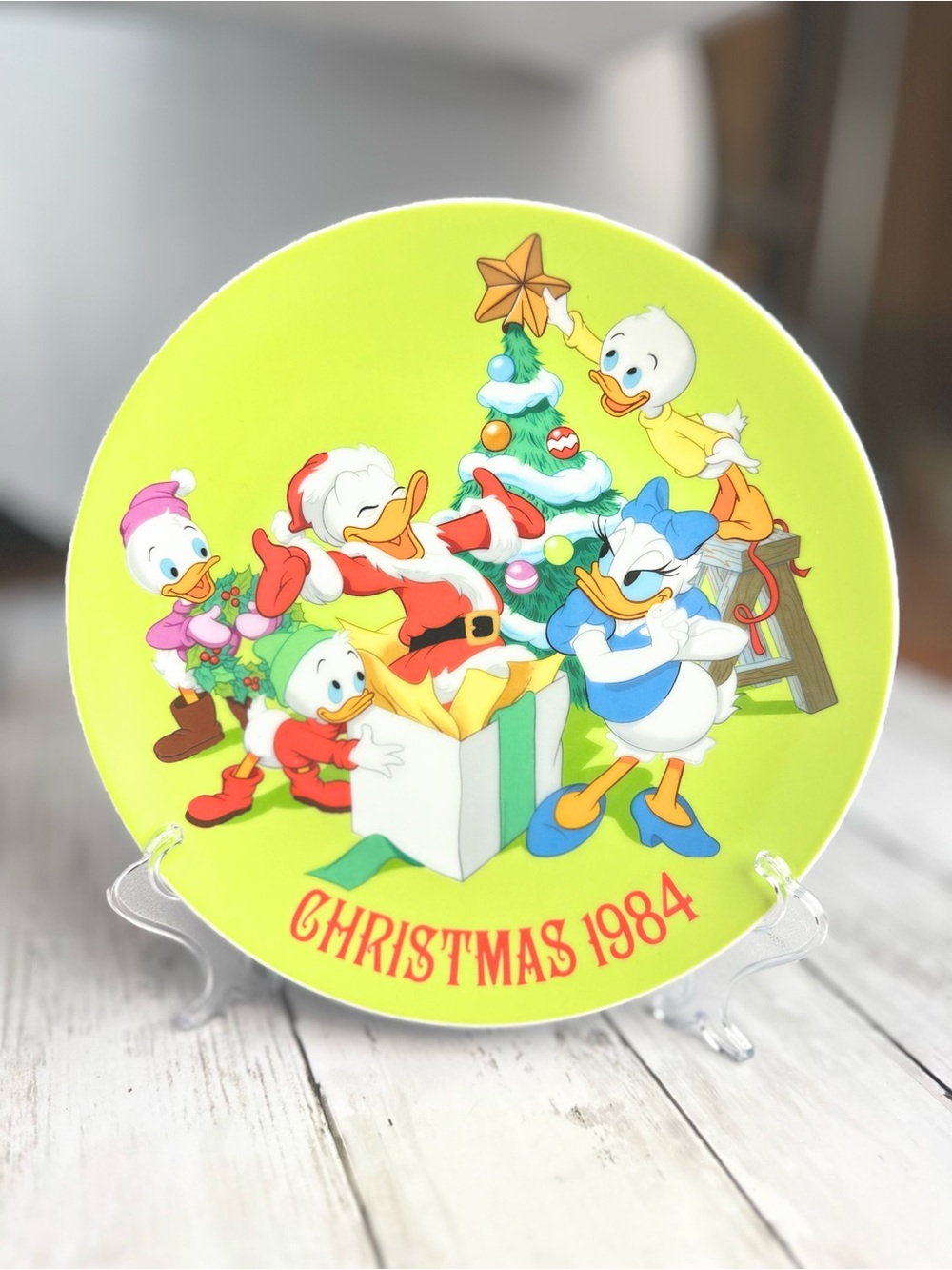 Vintage 1984 Disney Christmas Plate Donald Duck 50th Birthday Limited Edition